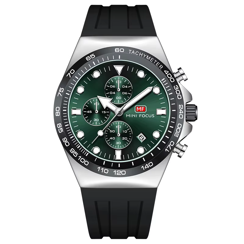 MINI FOCUS Sport chronographe montre à Quartz pour hommes mode bracelet en Silicone montre-bracelet
