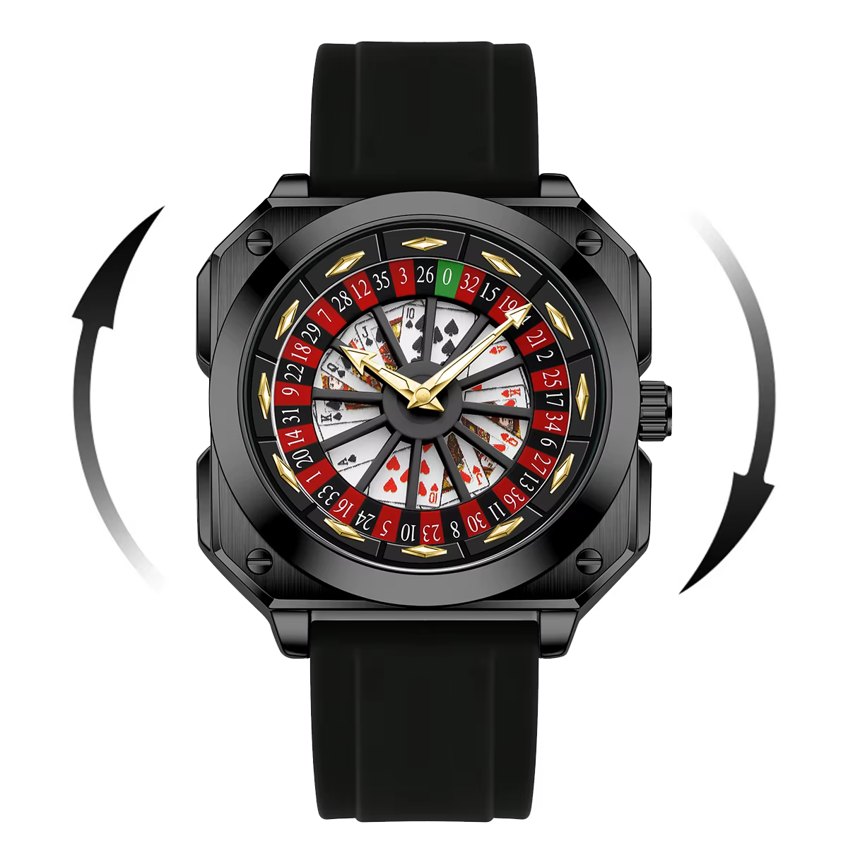 Nouvelle montre pour homme Roulette, style sport original, bracelet en silicone, lumière nocturne, m