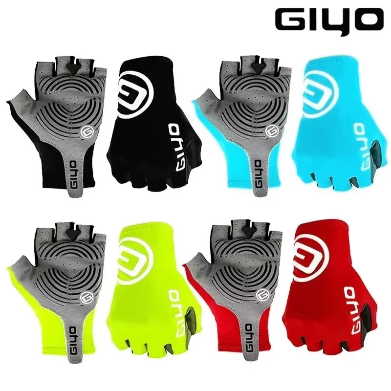 Gants mi-doigts Giyo antidérapants pour vélo, en tissu, pour hommes, sans doigts, pour VTT, vélo de