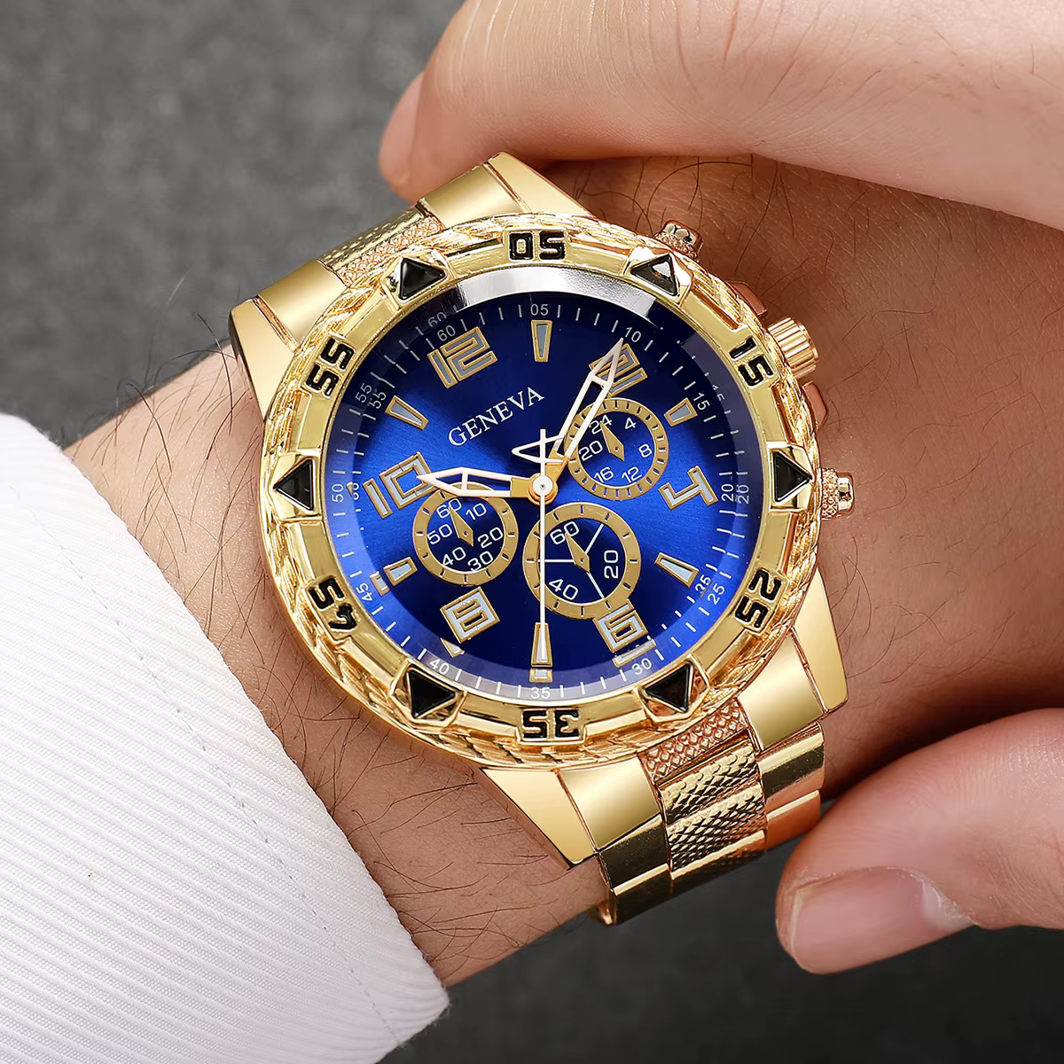 Ensemble de montres à Quartz pour hommes, 2 pièces, montres d'affaires à la mode, bracelet en Silico