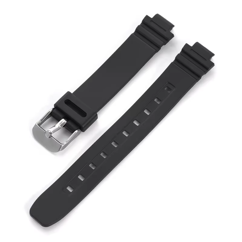 Bracelet pour mol LA-20WH Noir Résine TPU Montre Bande Femmes Sports Étanche Silicone Acier Inoxydab