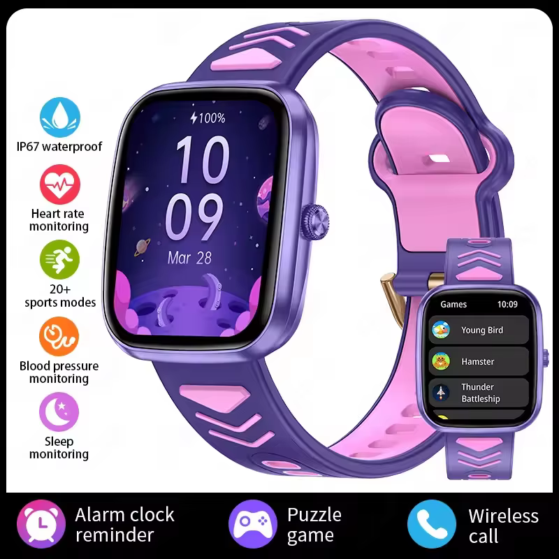Nouveaux enfants montre intelligente enfant HD écran tactile jeux Smartwatch musique montre garçon f