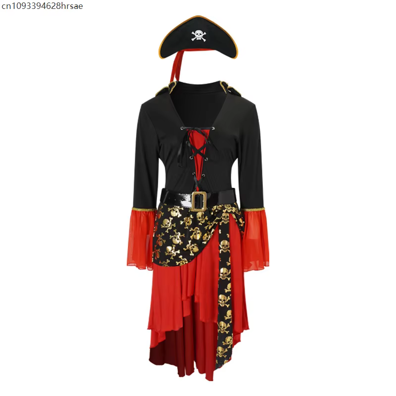 Costume de pirate pour femme, tenue de cosplay de capitaine gothique, robe de fantaisie sexy pour ad