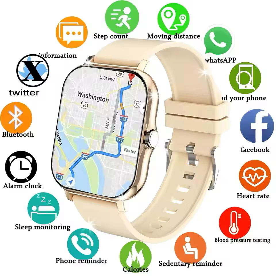 Nouvelle montre connectée étanche 2026 OK3 1,83'' avec réponse aux appels, podomètre sportif et aler