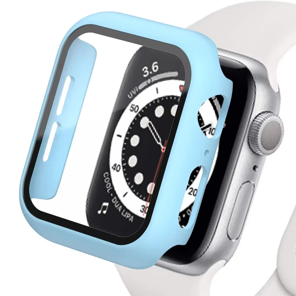 Verre et couvercle de montre pour Apple Watch, pare-chocs et protecteur d'écran, 45mm, 41mm, 44mm, 4