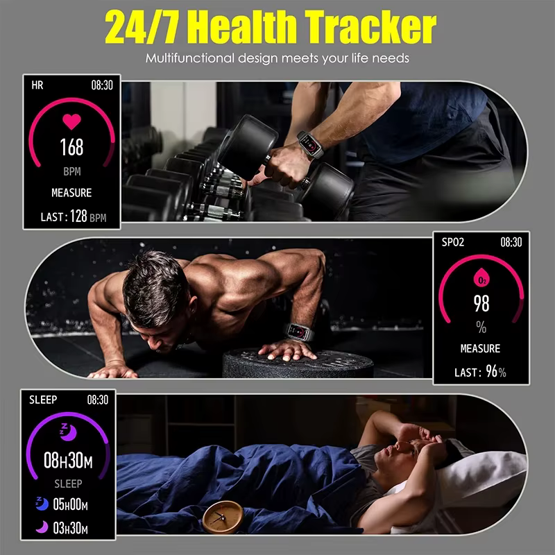 Montre connectée de fitness 2026 pour hommes et femmes avec moniteur de fréquence cardiaque et de so
