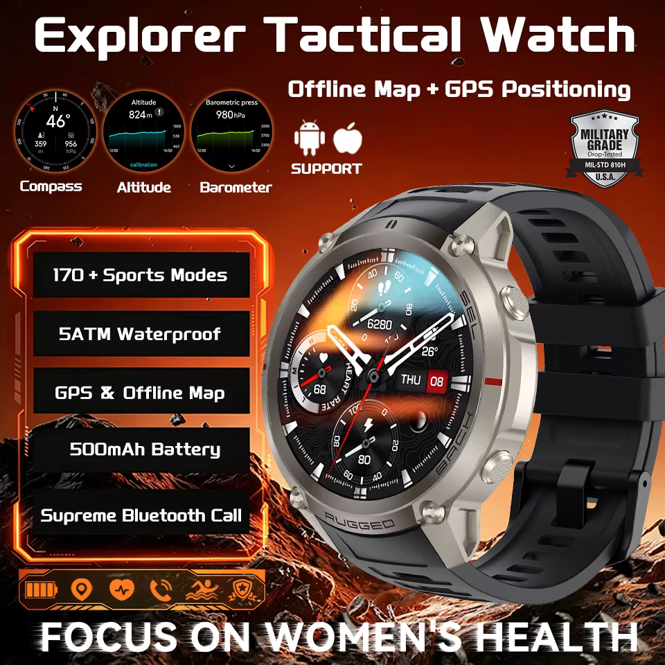 Montres intelligentes pour homme, GPS, suivi, montre haut de gamme, étanche, capteur six axes, sport