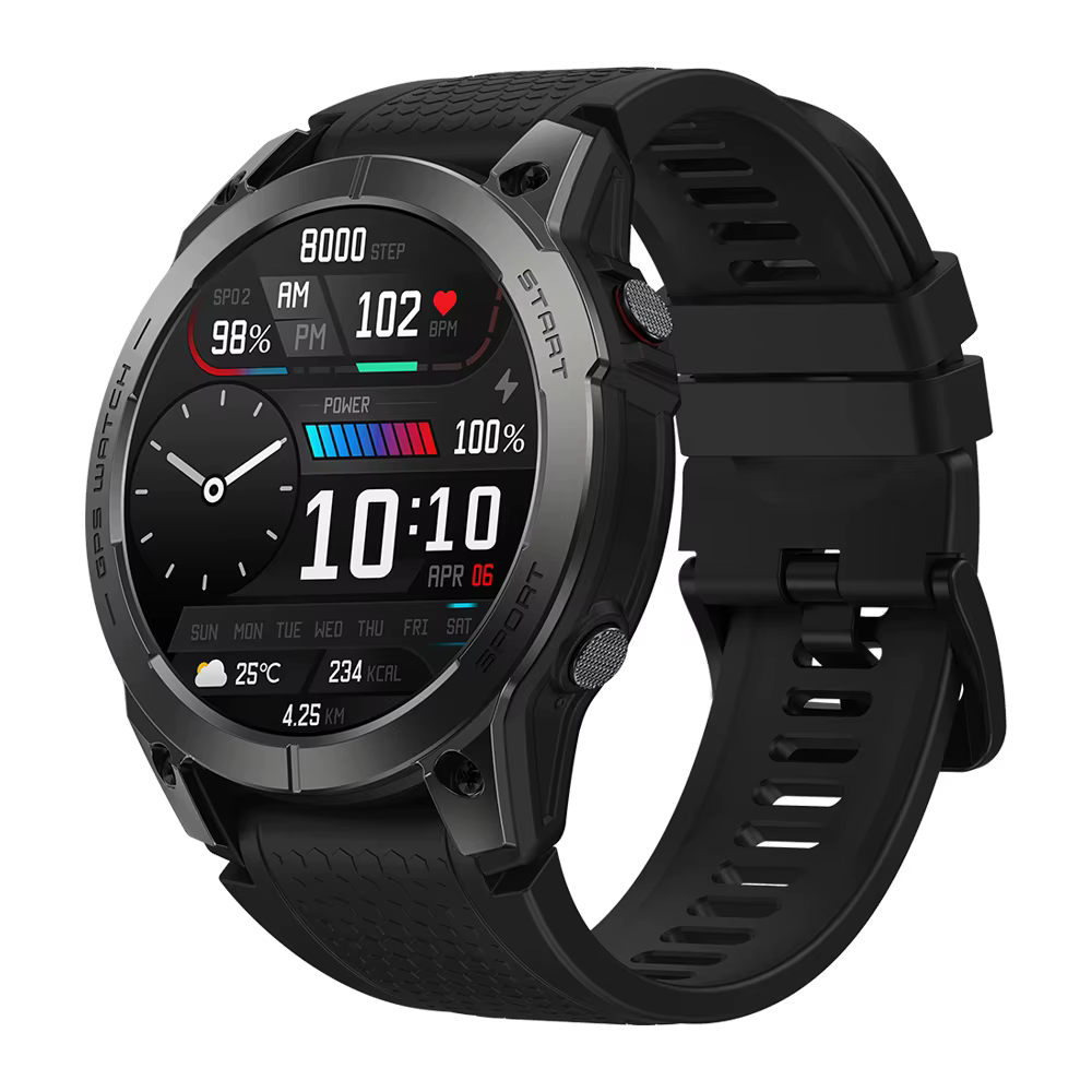 Zeblaze Stratos 3 Premium GPS montre intelligente Ultra HD AMOLED affichage GPS intégré Hi-Fi Blueto