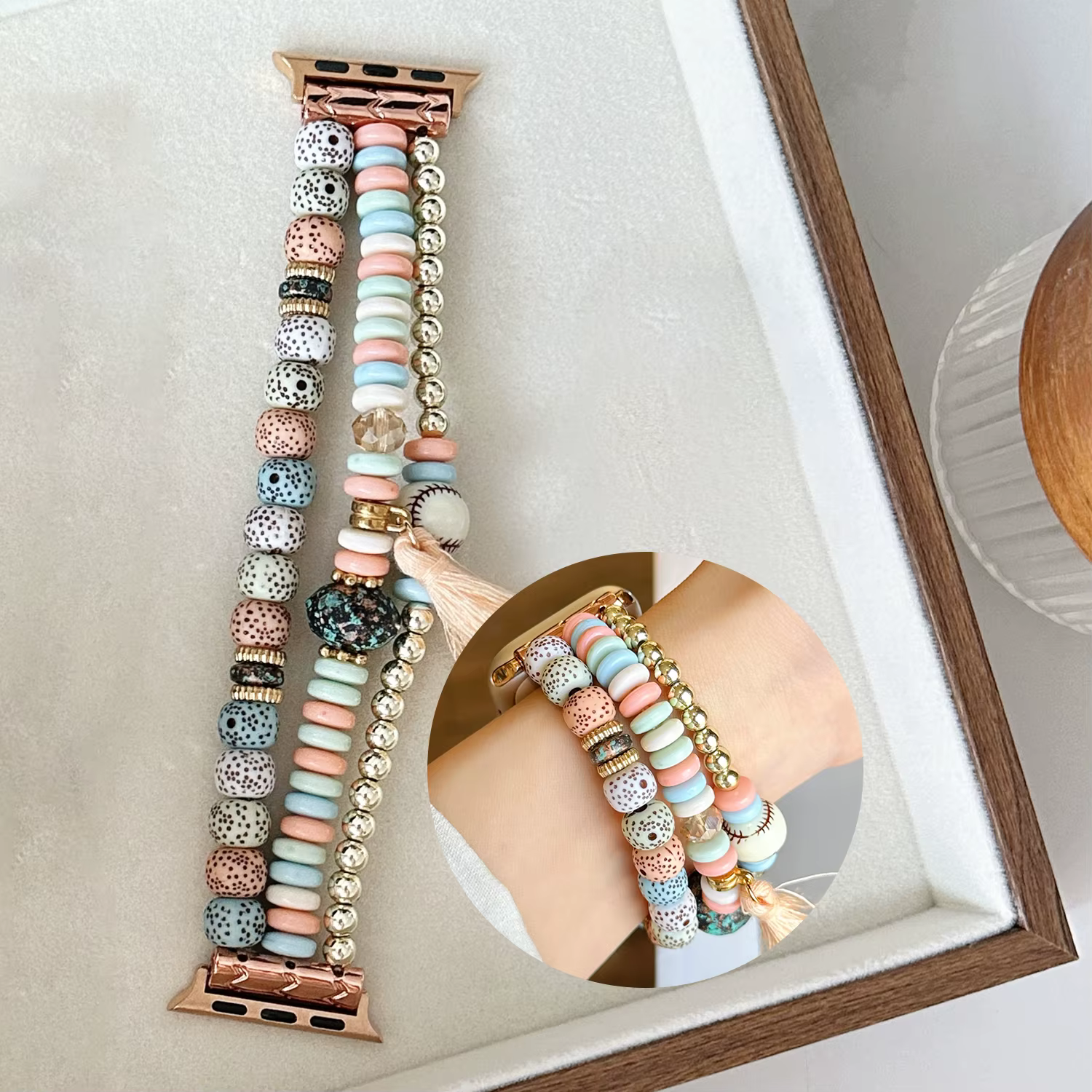 Bracelet exotique de remplacement pour Apple Watch 49 46 45-42 41-38, Bracelet polyvalent d'été pour