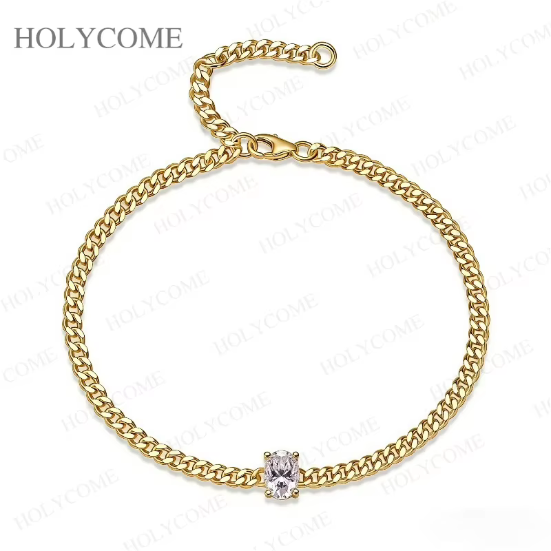 Bracelet tennis en moissanite certifiée GRA, argent sterling 925, couleur D, VVS1, réglable, bracele