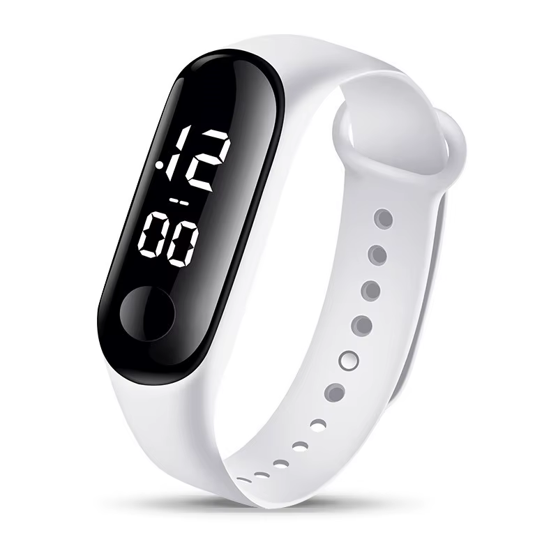 8 pièces enfants montres pour filles bracelet en caoutchouc étanche école étudiant montre LED femmes