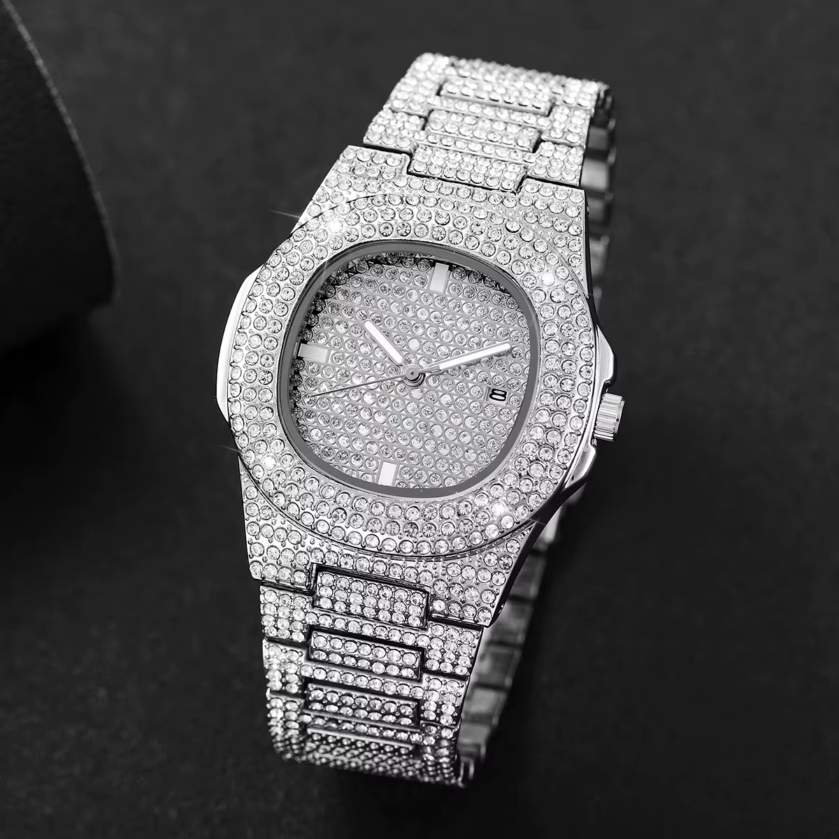 Montre-bracelet à quartz en acier inoxydable pour homme avec calendrier, montres de sport pour homme