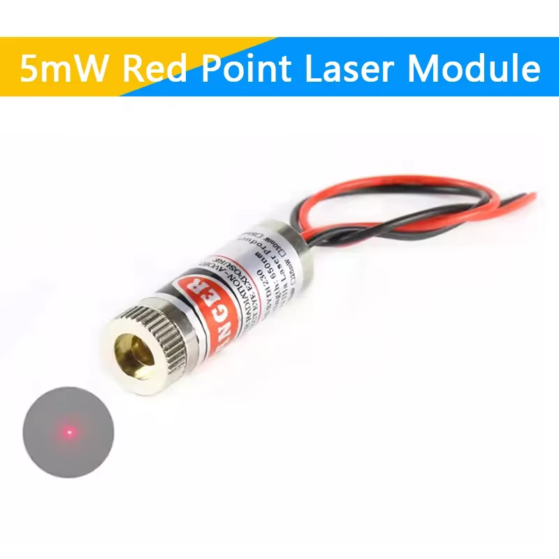 Tête de Module Laser à pointe rouge/ligne/croix 650nm 5mW, lentille en verre, mise au point focalisa