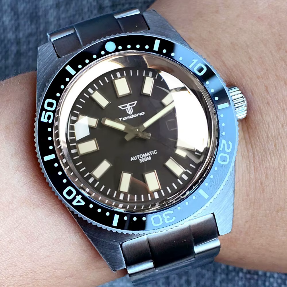 Montres mécaniques de style Tandorio 62mas pour homme, mouvement Miyota8215, verre saphir bombé AR,