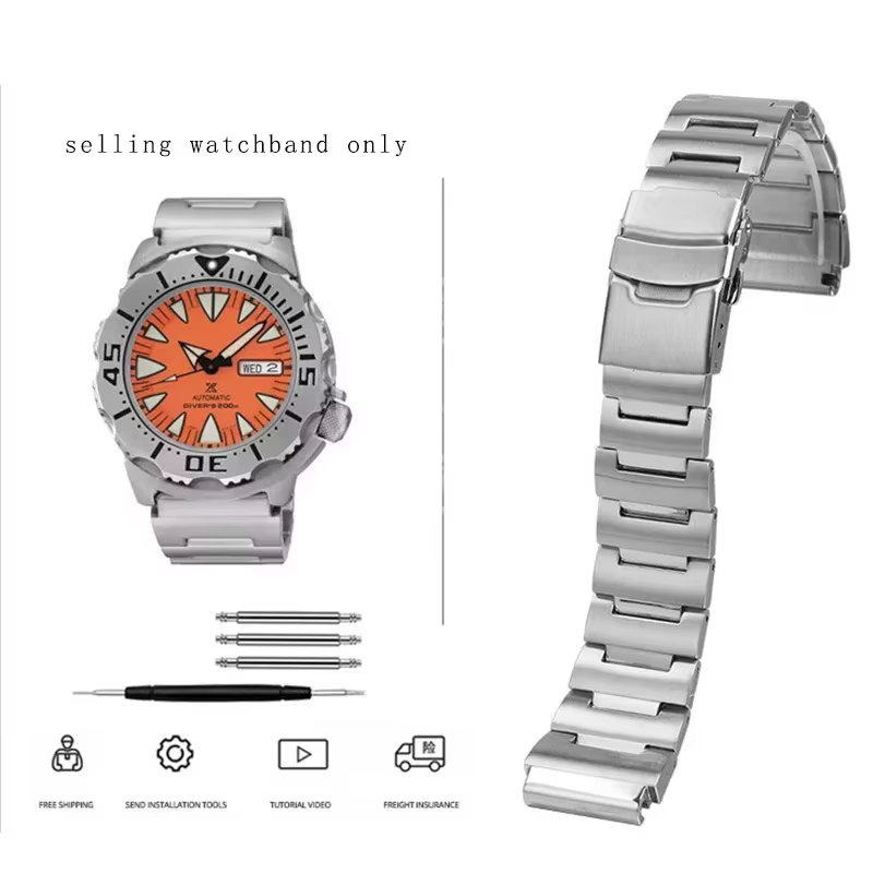 Bracelet de montre en acier de haute qualité pour Seiko Little Monster SKX779 SKX781, série classiqu