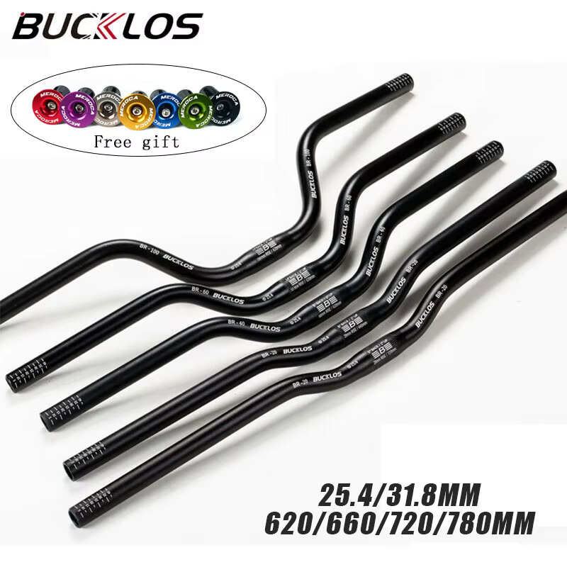 BUCKLOS 25.4mm 31.8mm guidon de vélo 620/660/720/780mm guidon d'hirondelle de vélo ultraléger Type M