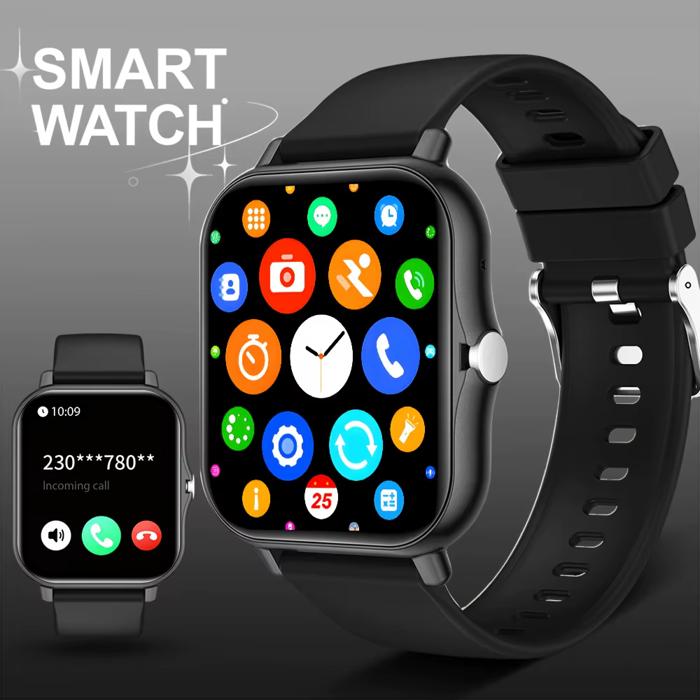 [Montre connectée, sans fil] Montre connectée sans fil pour hommes et femmes, écran tactile complet 