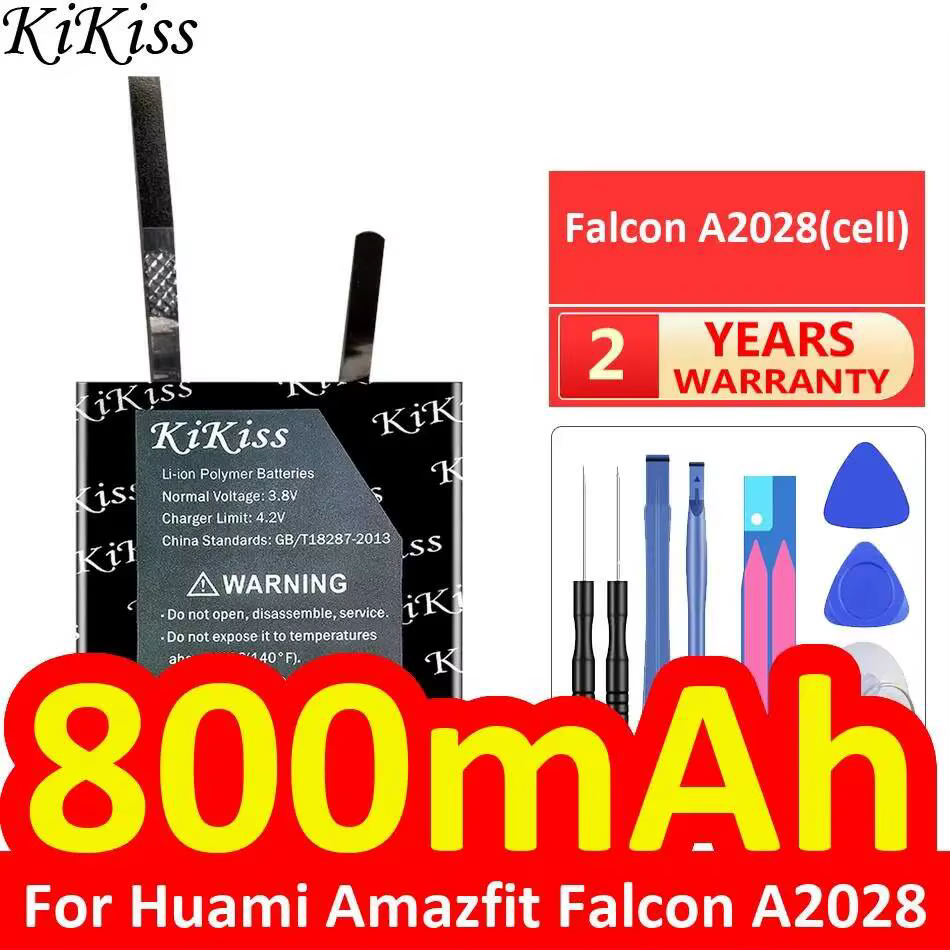 Batterie haute capacité pour montre de sport Huami Amazfit Falcon A2028, longue durée de vie, 800mAh
