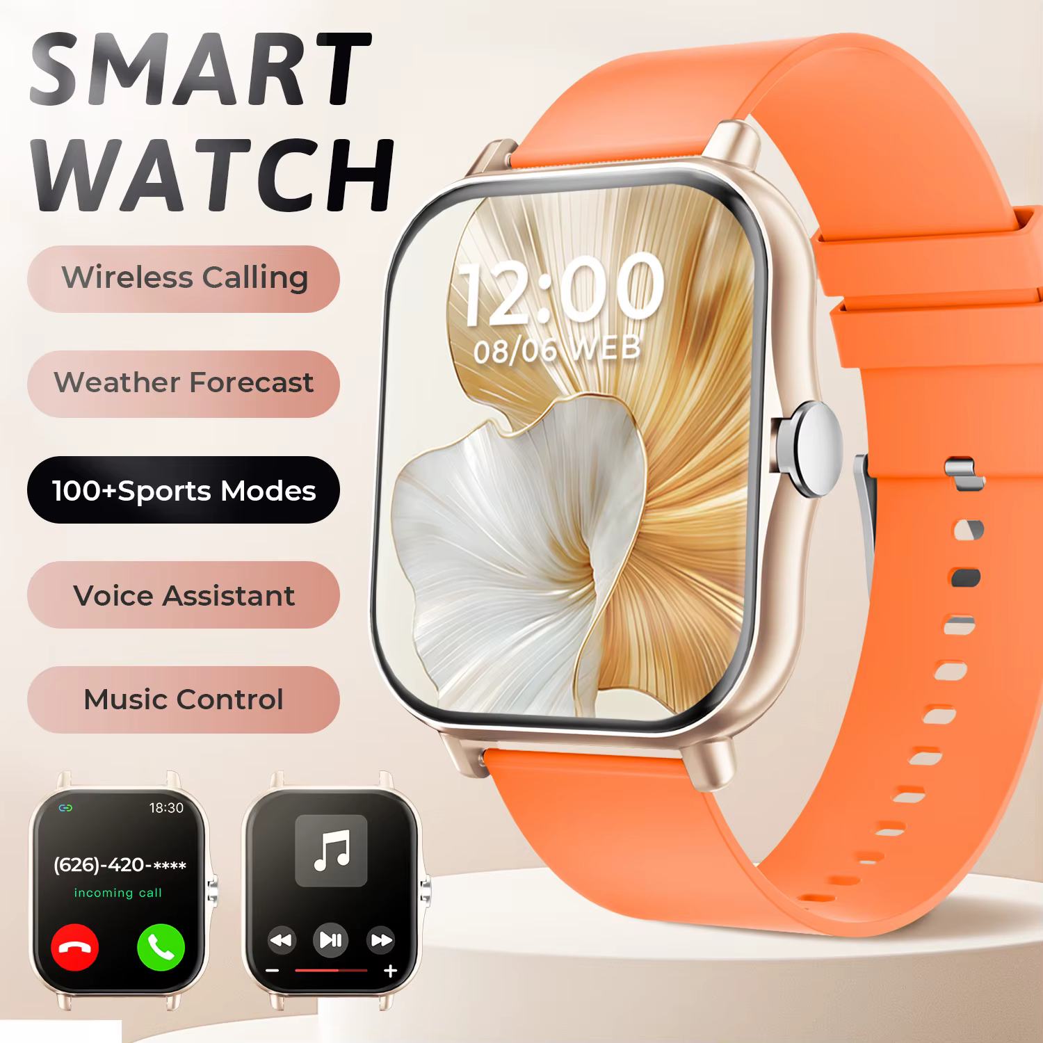 Nouvelle Montre Connectée 2026 avec Appel Bluetooth, Suivi d'Activité, Fréquence Cardiaque, Enregist