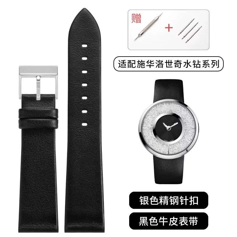 Bracelet de montre en cuir de vachette souple pour femme, bracelet en cuir véritable, rouge, blanc,