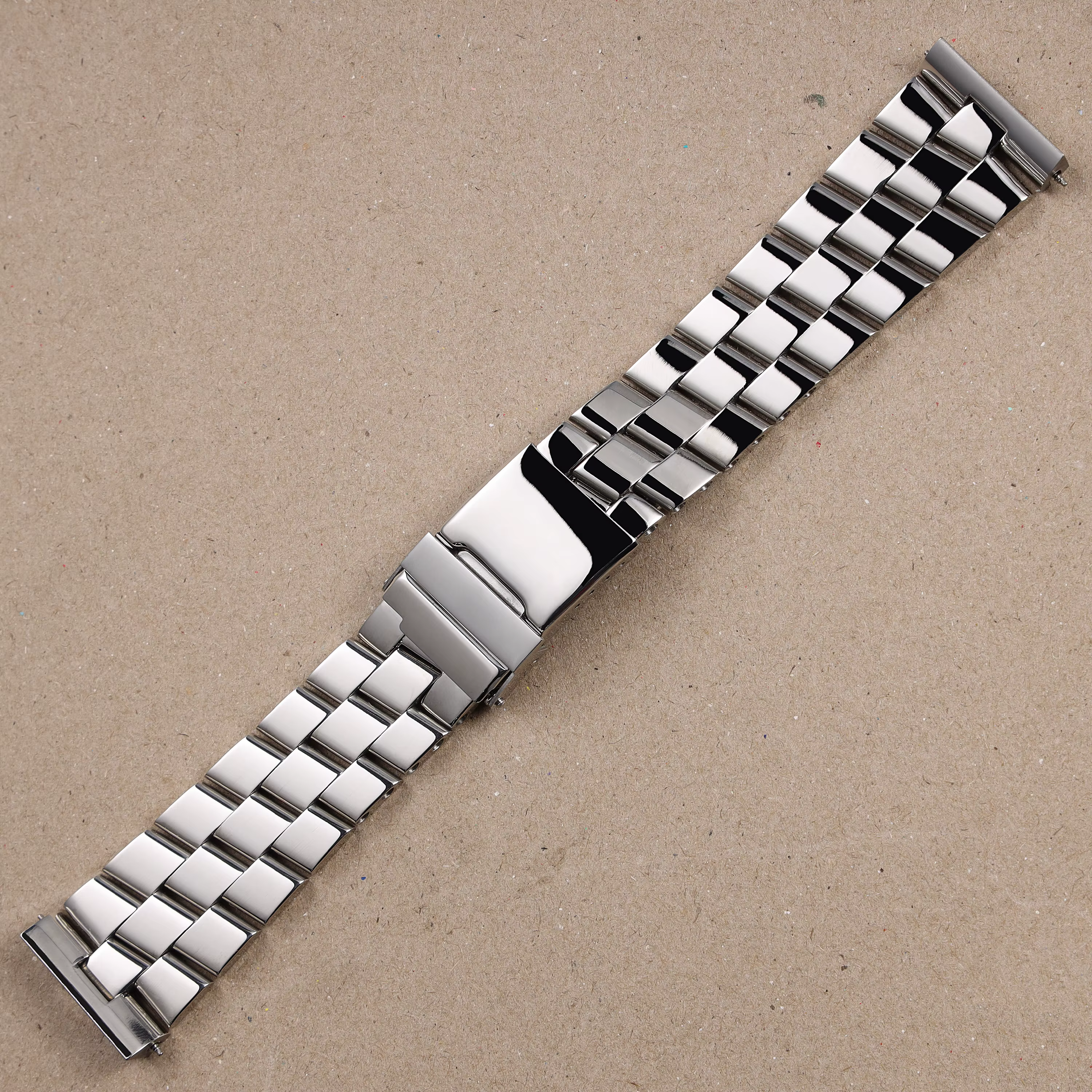 Bracelet de montre en acier inoxydable massif, argent brossé poli de haute qualité, 24mm, pour Breit