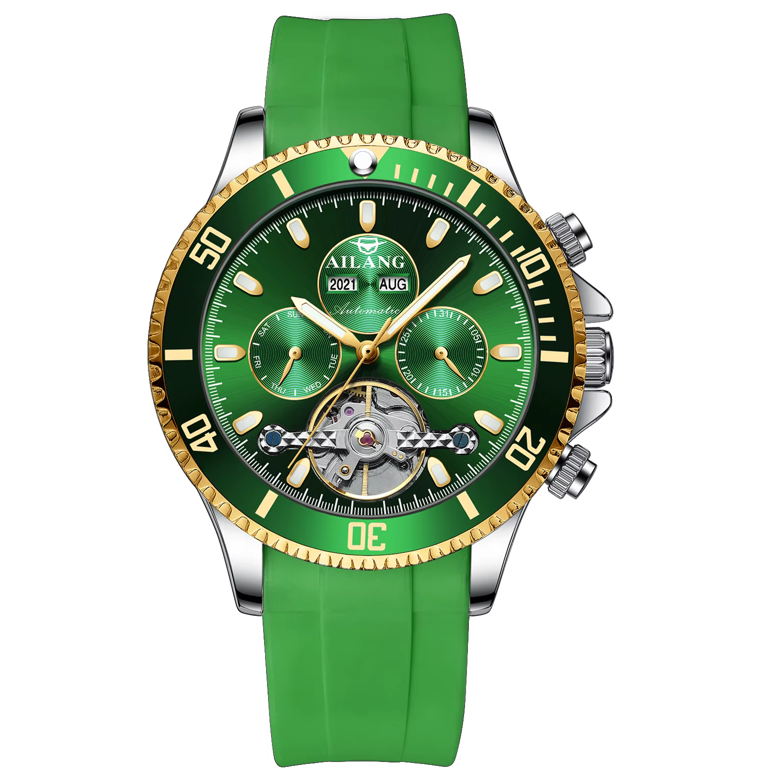 Montre mécanique lumineuse robuste OEM AILANG, montre squelette automatique tourbillon pour affaires