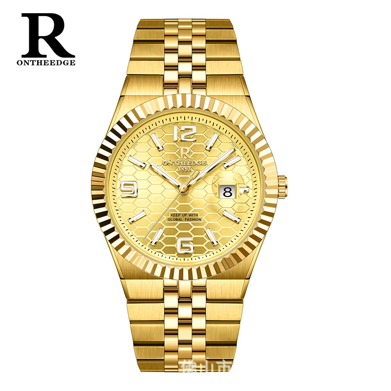 Montre à quartz suisse pour hommes, marque ONTHEEDGE, bleu glace, authentique, haut de gamme, polyva