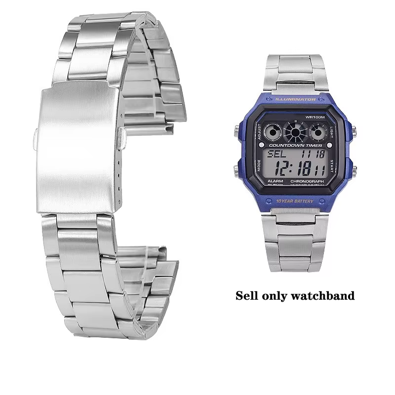 Bracelet de montre en acier inoxydable pour montre Casio 3299 AE-1200 AE1200 AE-1200WH AE1300 W-216