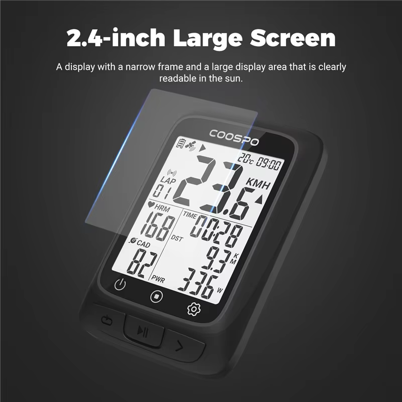 Coospo – compteur de vélo sans fil BC107, GPS, odomètre, compteur de vitesse, 2.4 pouces, bluetooth 