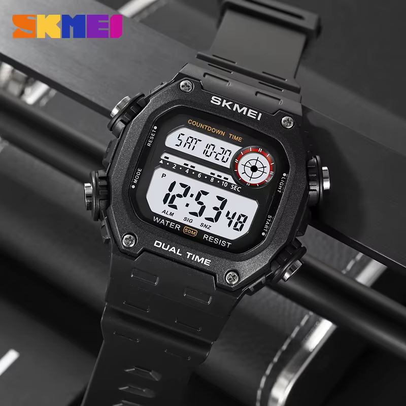 SKMEI 2126 montres de sport pour hommes étanche chronomètre alarme LED affichage numérique compte à