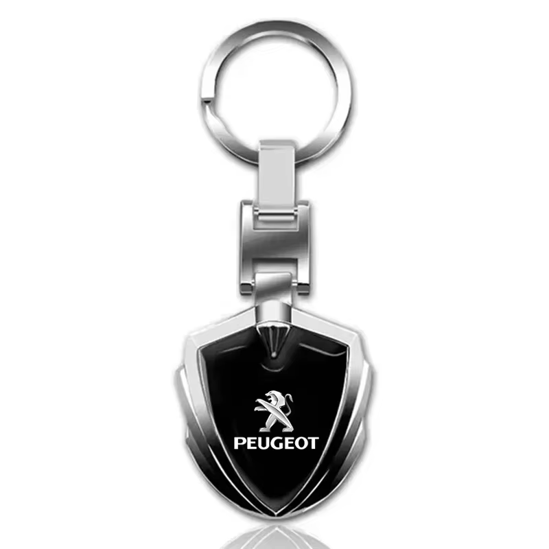 Porte-clés en métal 3D pour voiture, emblèmes de logo de voiture, accessoires pour Peugeot 308 206 2