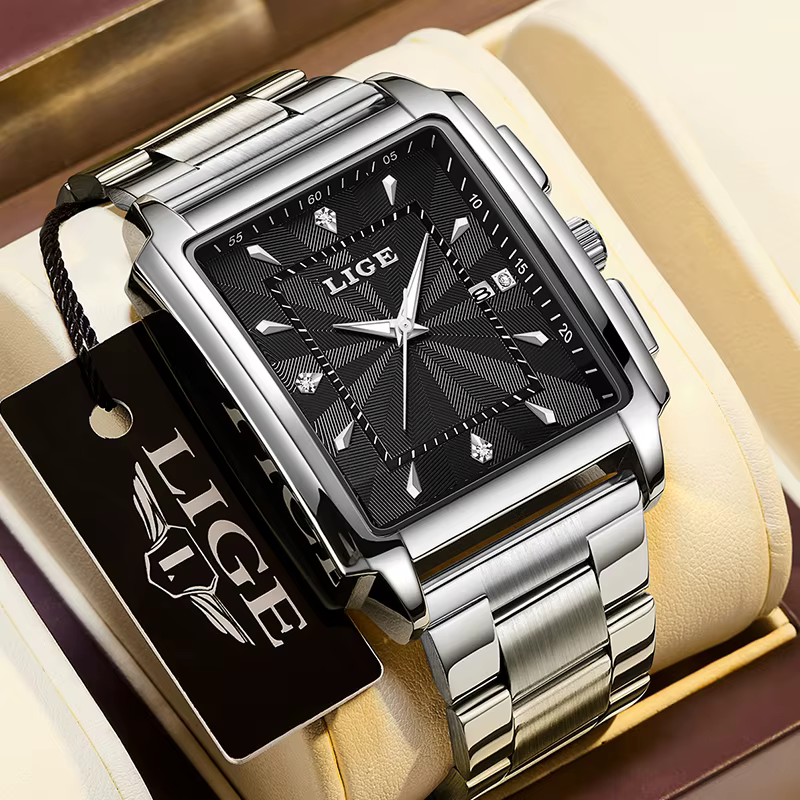 Relogio Masculino LIGE mode montre militaire hommes carré hommes montres haut de gamme de luxe étanc