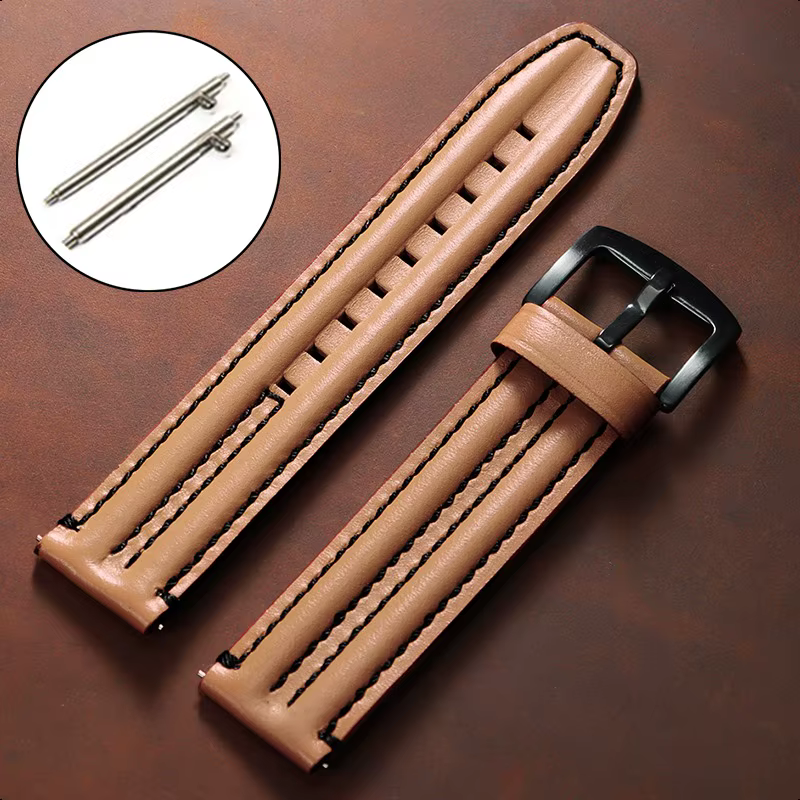 Bracelets de montre en cuir de vache pour Seiko et Omega, 20/22/24mm, pour hommes et femmes, univers