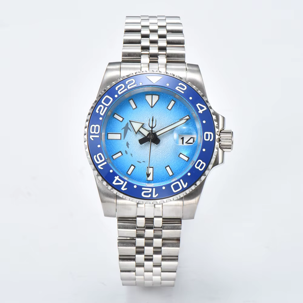 PARNSRPE-Montre Mécanique existent de Plongée pour Homme, Cadran Dégradé Flash Mars, Lunette en Céra