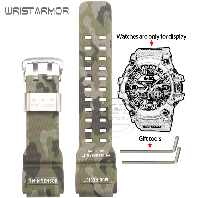 Bracelet en résine pour montre Casio G-SHOCK GG-1000 GWG-100 GSG-100 Mudmaster, bracelet de remplace