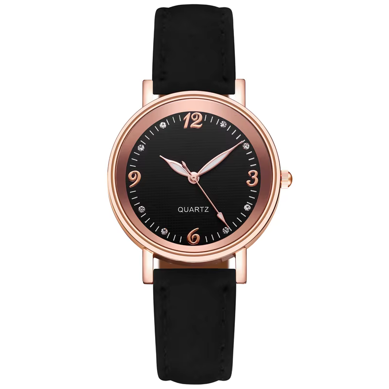 Mode cadran arabe montre pour femme bracelet en cuir décontracté montres à quartz analogiques