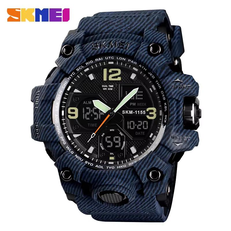 Skmei montre de Sport 5Bar étanche double affichage montres Relogio Masculino montre Sport hommes mi