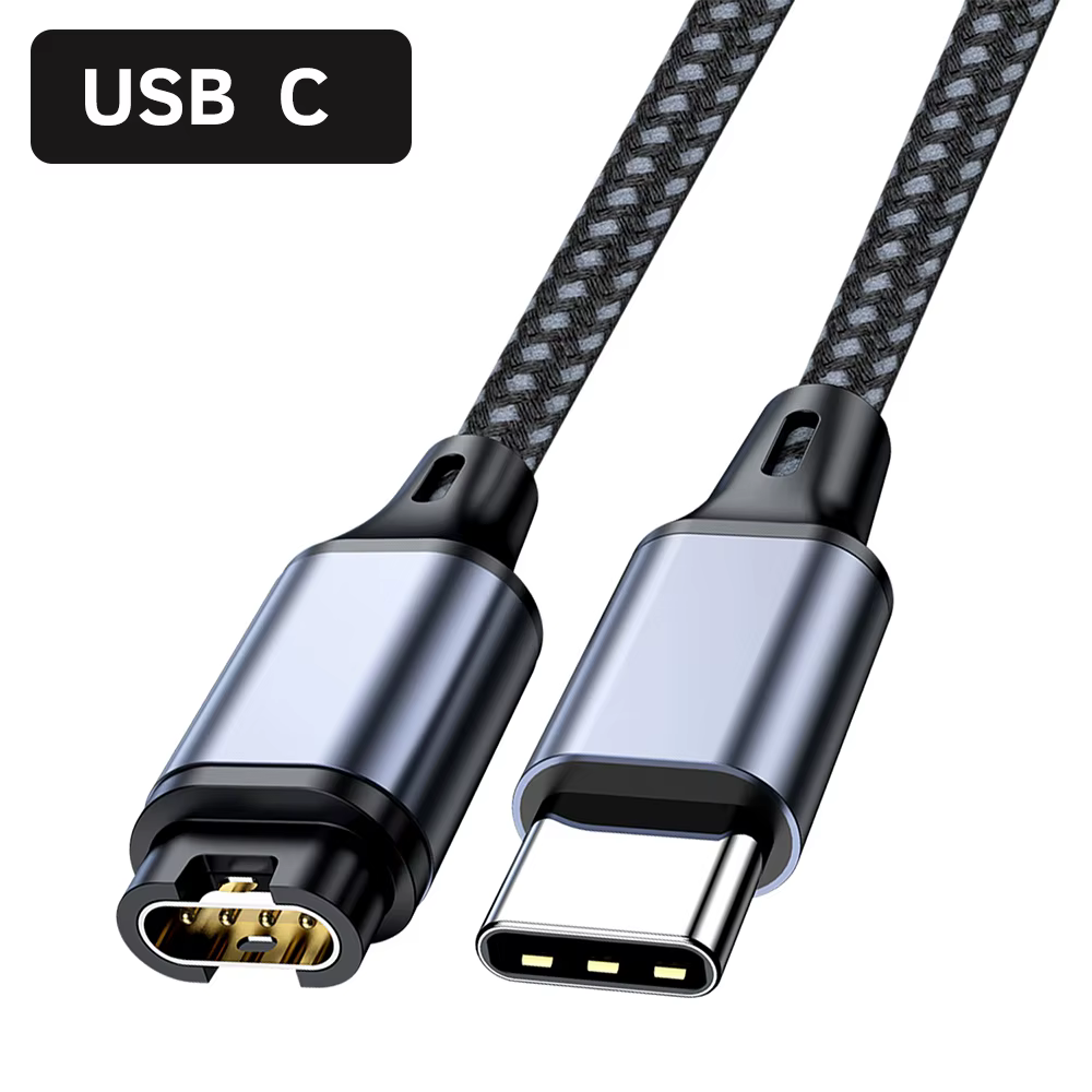 Câble de charge USB-C pour Garmin Fenix 8 E 7 7X 7S 6 Solar, Forerunner 970 965 955 USB A pour la ch