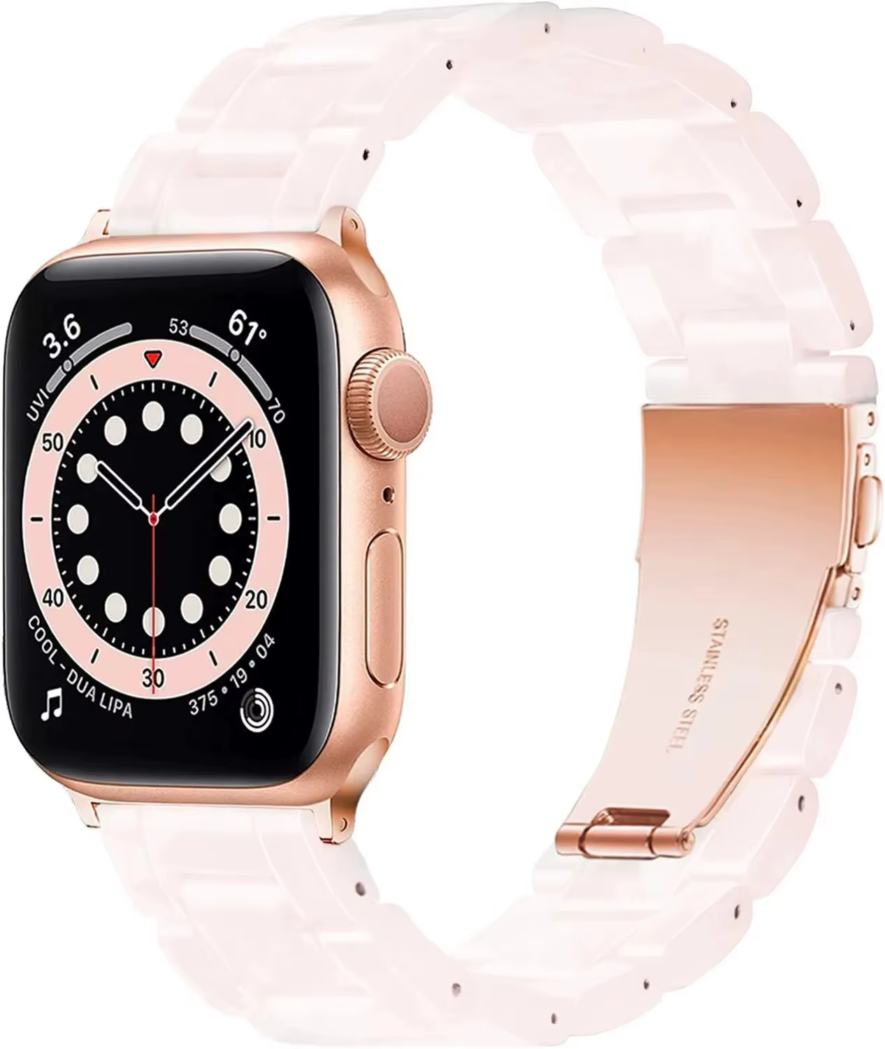 Bracelet en résine pour Apple Watch, Bracelet tendance pour iWatch Series 8, 7, 6, 5, 4, 3, 2, 1 Ult