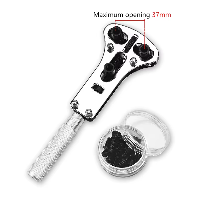 Ouvre-boîtier de montre à 3 griffes, clé de démontage arrière à vis réglable, Kit d'outils de répara