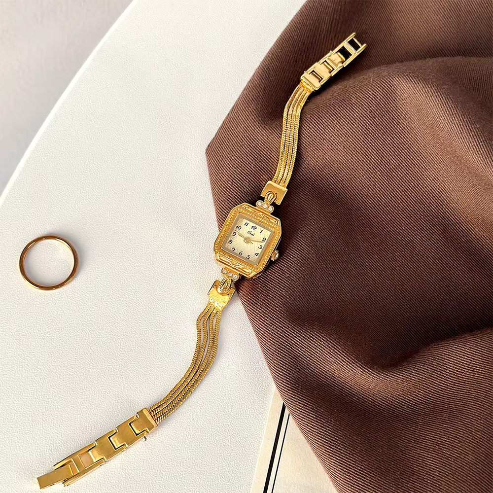 Montre GEDI Or Élégante 2026 pour Femme, Montre-Bracelet de Luxe Étanche Tendance à Quartz, Style Vi
