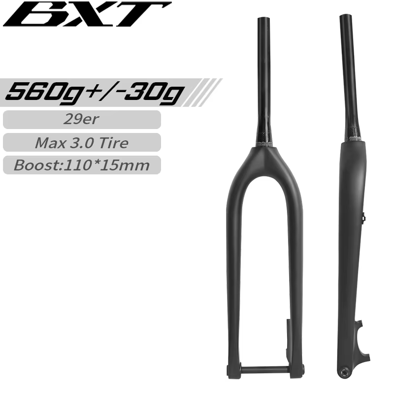 BXT 29er carbone vtt fourche Boost 110*15mm frein à disque fourche de vélo 29 "pouces conique 1-1/8