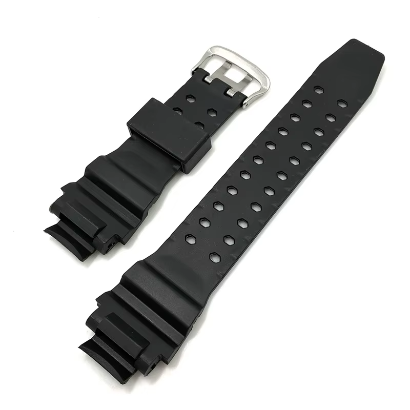 Bracelet de montre électronique sport en plastique avec boucle ardillon en acier inoxydable pour CAS