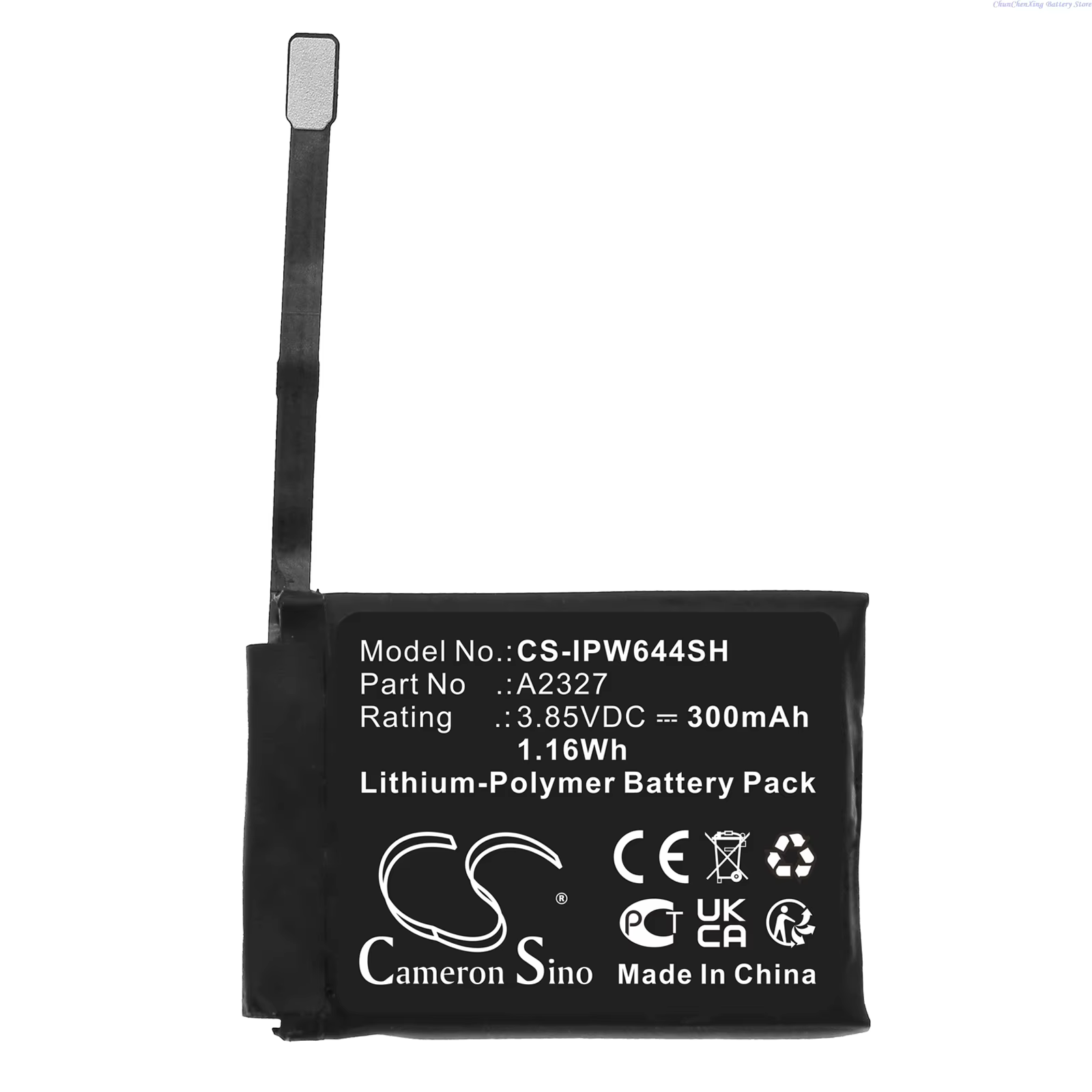 Batterie pour montre intelligente 3.85V 260mAh A2345 pour Apple Watch Series S6 40mm, 300mAh A2327 p