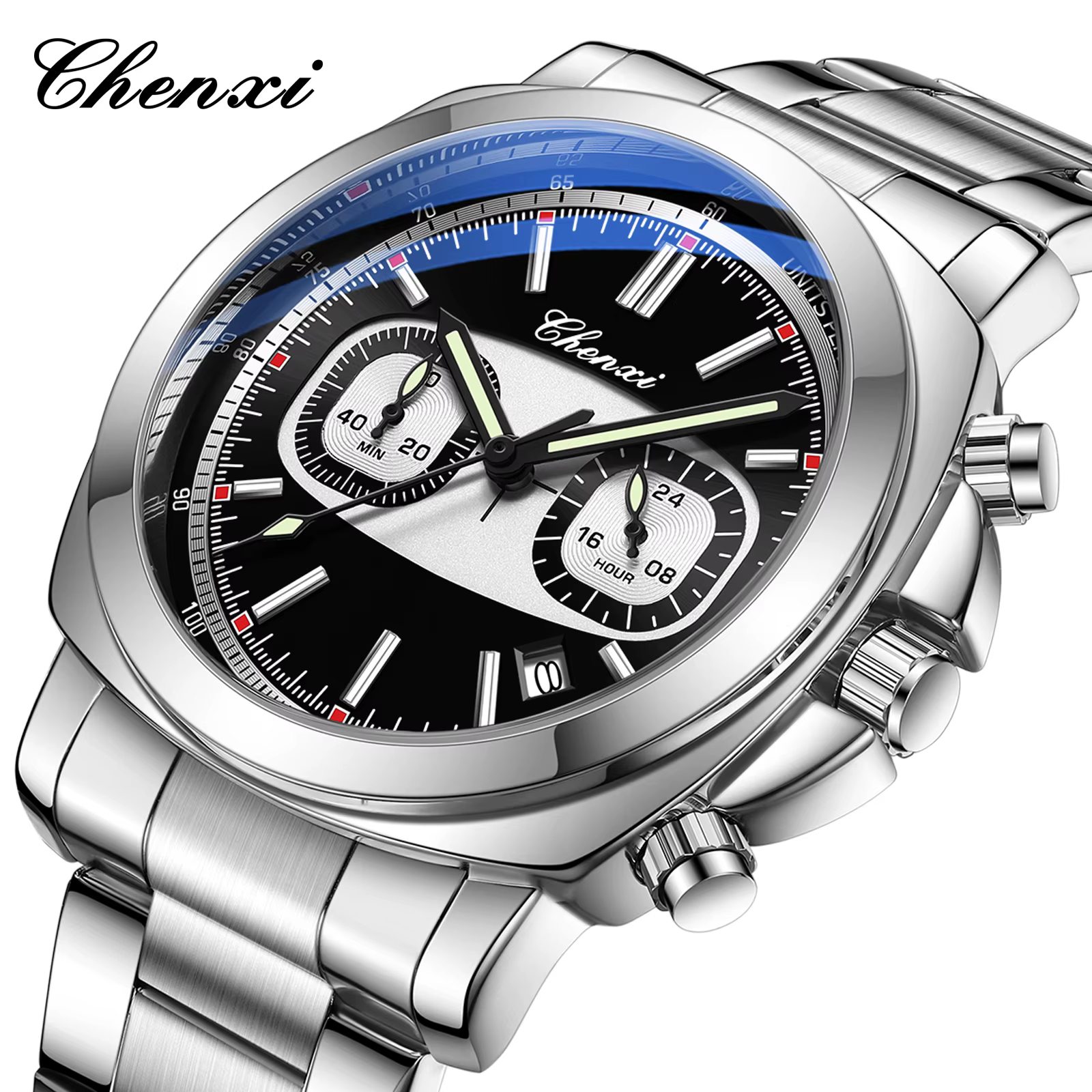 Montres CHENXI, mode décontractée, multifonctionnelles, lumineuses, avec calendrier, étanches, brace
