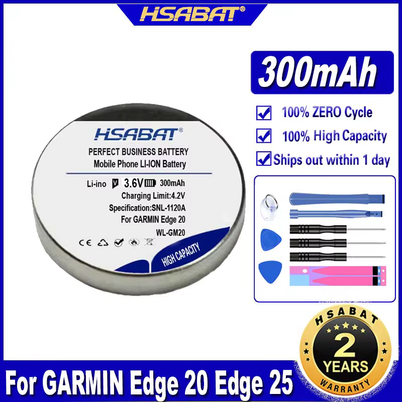 HSABAT 300mAh WL-GM20 PD2430 Batterie pour GARMIN Edge 20 / Edge 25 24.com