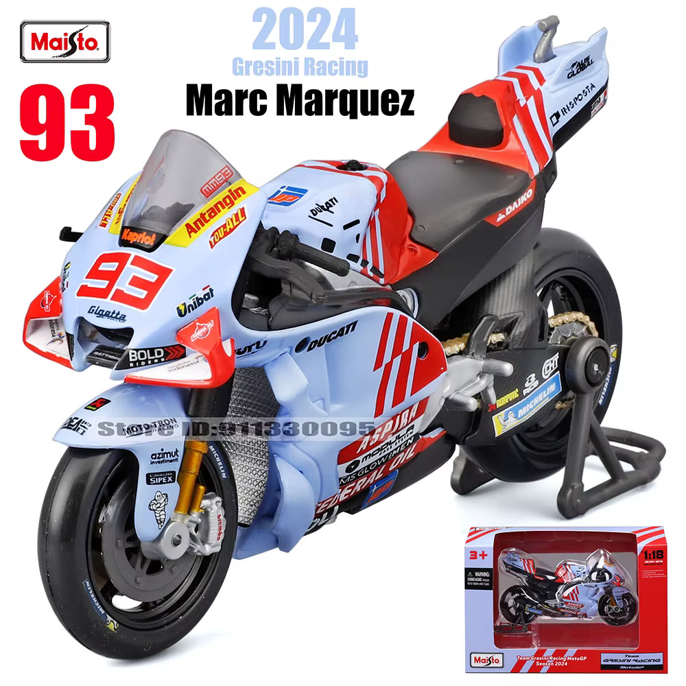 Maisto 1:18 # 93 Marc Marquez # 73 Alex Marquez 2024 Gresini Racing Moto GP alliage moulé modèle de 