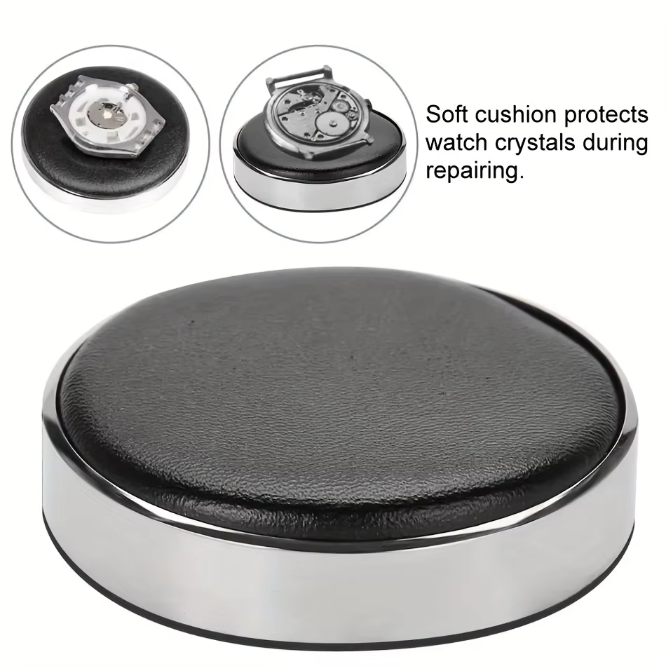 Coussin de boîtier de mouvement de bijoux de montre, support de protection en cuir, outil de réparat