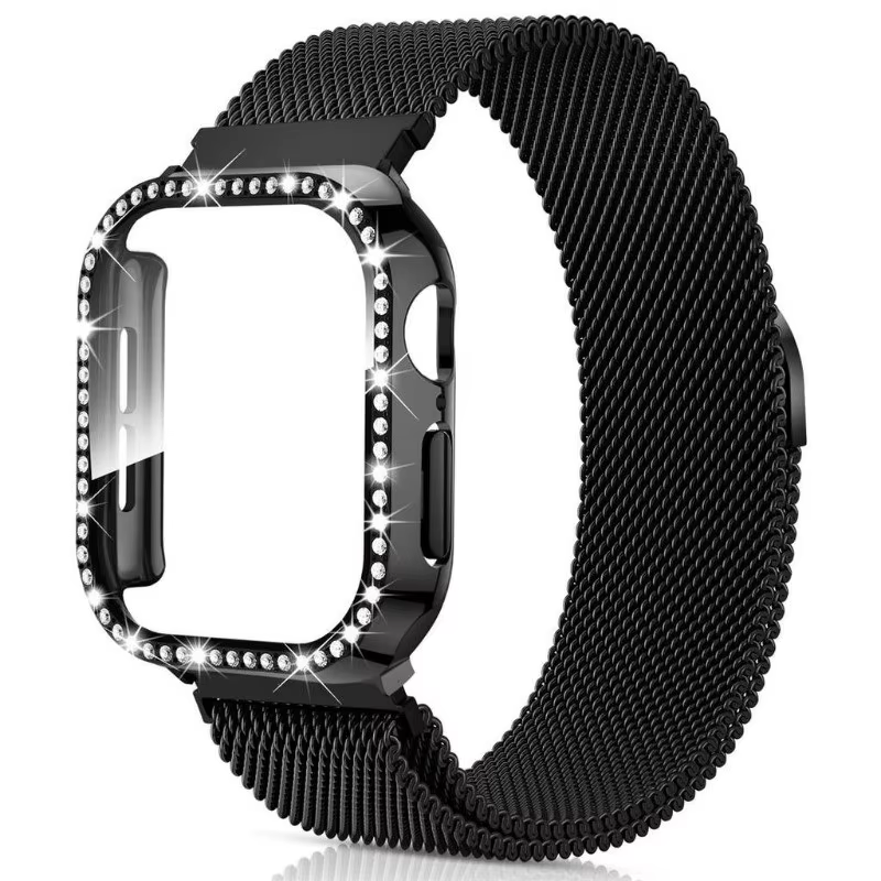 2in1 boucle milanaise + étui pour montre Redmi 6 5 4 3Active 3Lite diamant couverture + bracelet pou