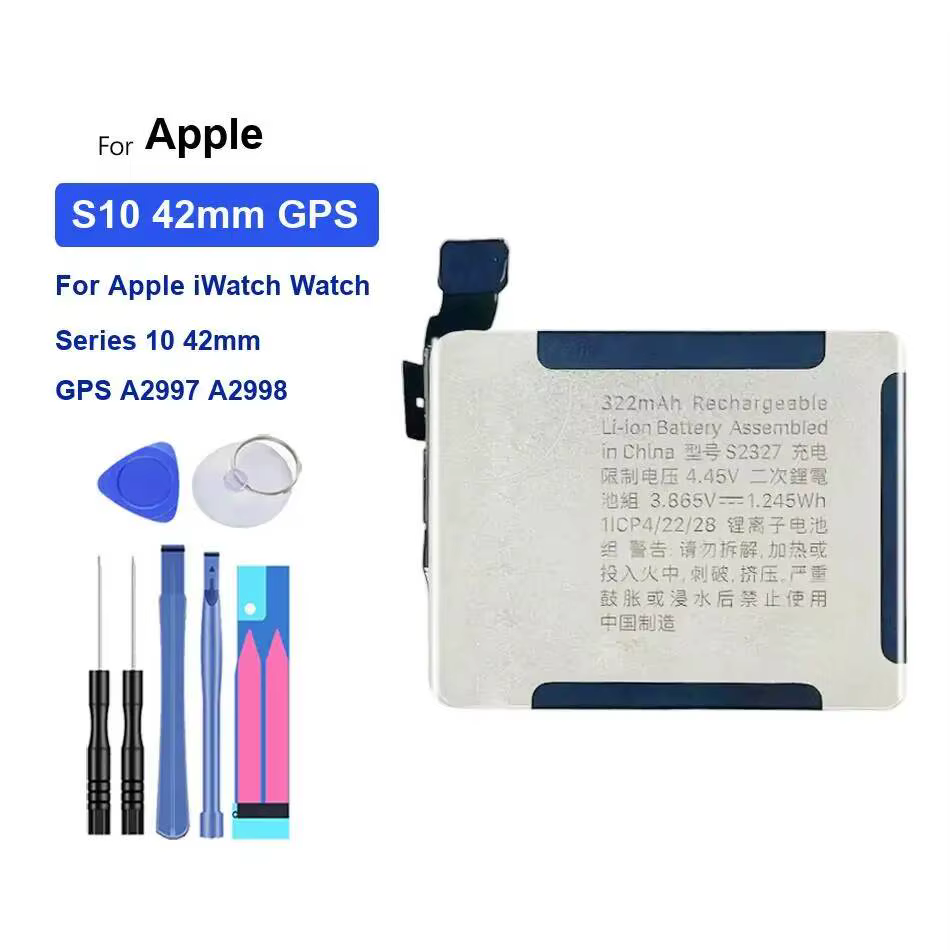 Batterie de montre longue durée 282-327mAh pour Apple iWatch Watch Series 10 GPS+LTE A3003 A3206 A29